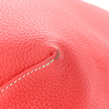 Hermes Taurillon Clemence Double Sens 45 Reversible Tote Rouge Casaque Rose Jaipur 19 of 19