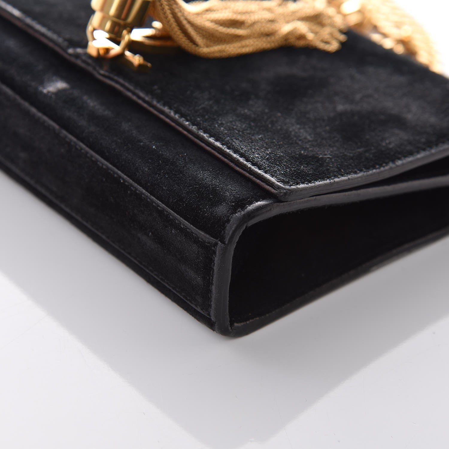 Saint Laurent Suede Small Classic Monogram Kate Tassel Satchel Black 15 of 21
