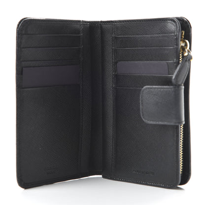 Prada Saffiano Metal Compact Wallet Black 5 of 11