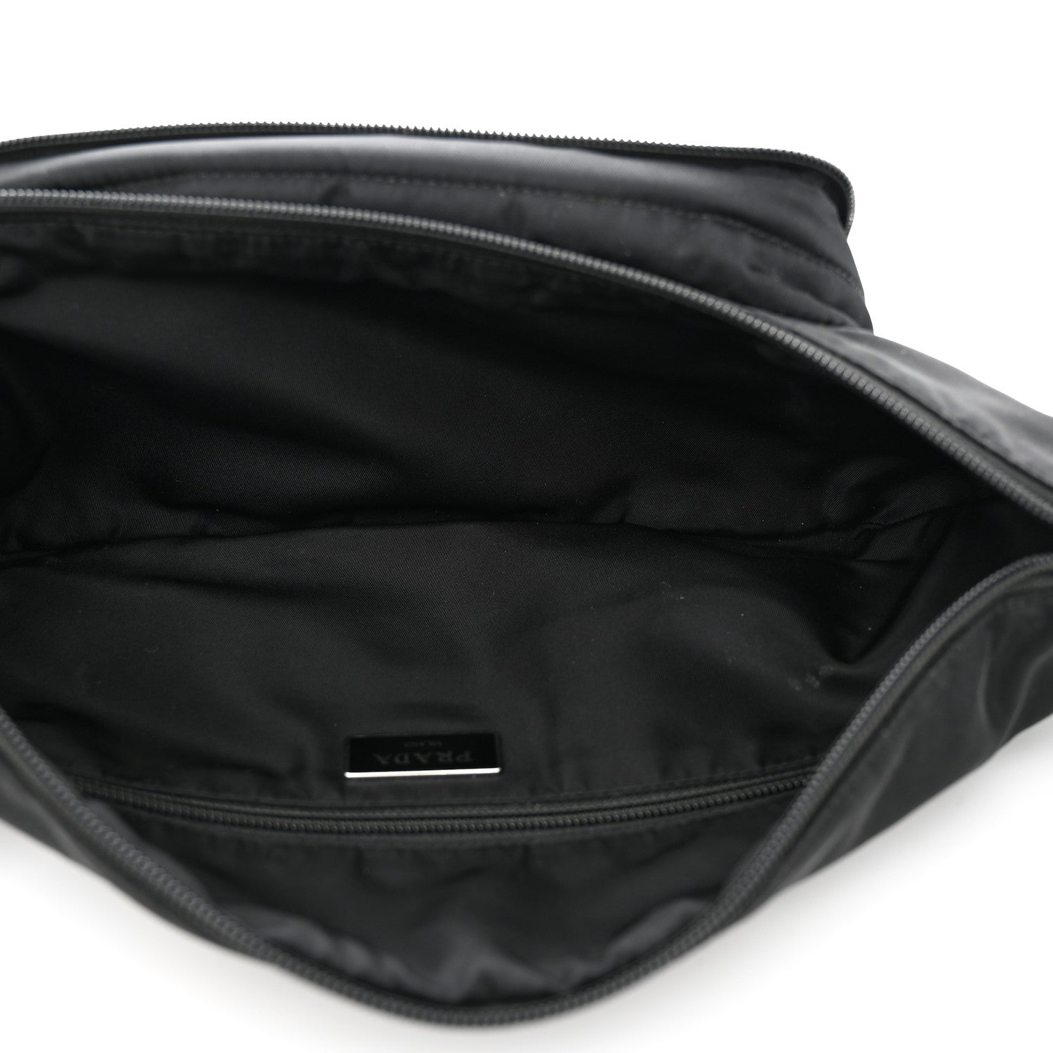 Prada Tessuto Nylon Double Pocket Belt Bag Black 5 of 15