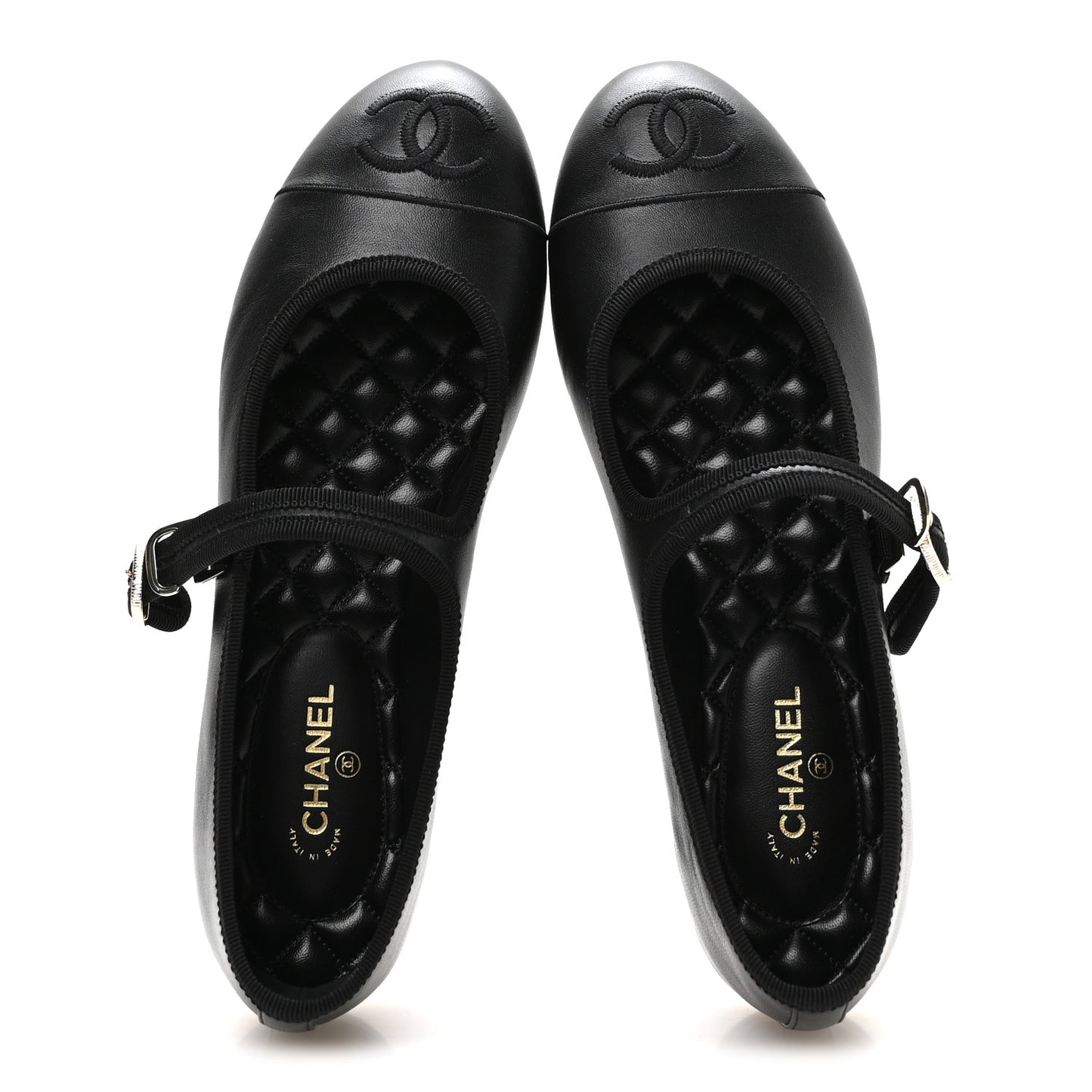 Lambskin Mary Jane Flats 40 Black