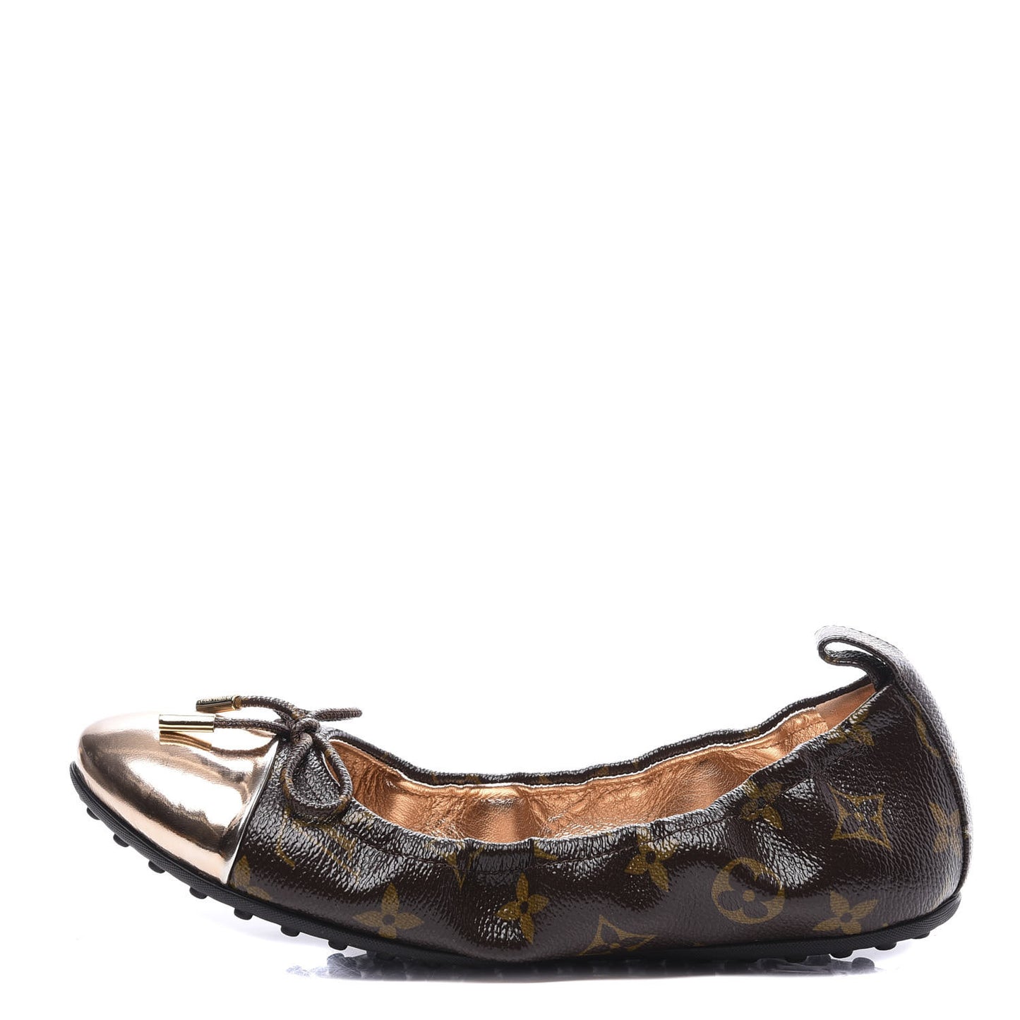Patent Monogram Flirty Ballerina Flats 38 Gold