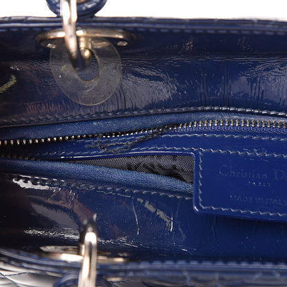 Christian Dior Patent Cannage Medium Lady Dior Blue 11 of 14