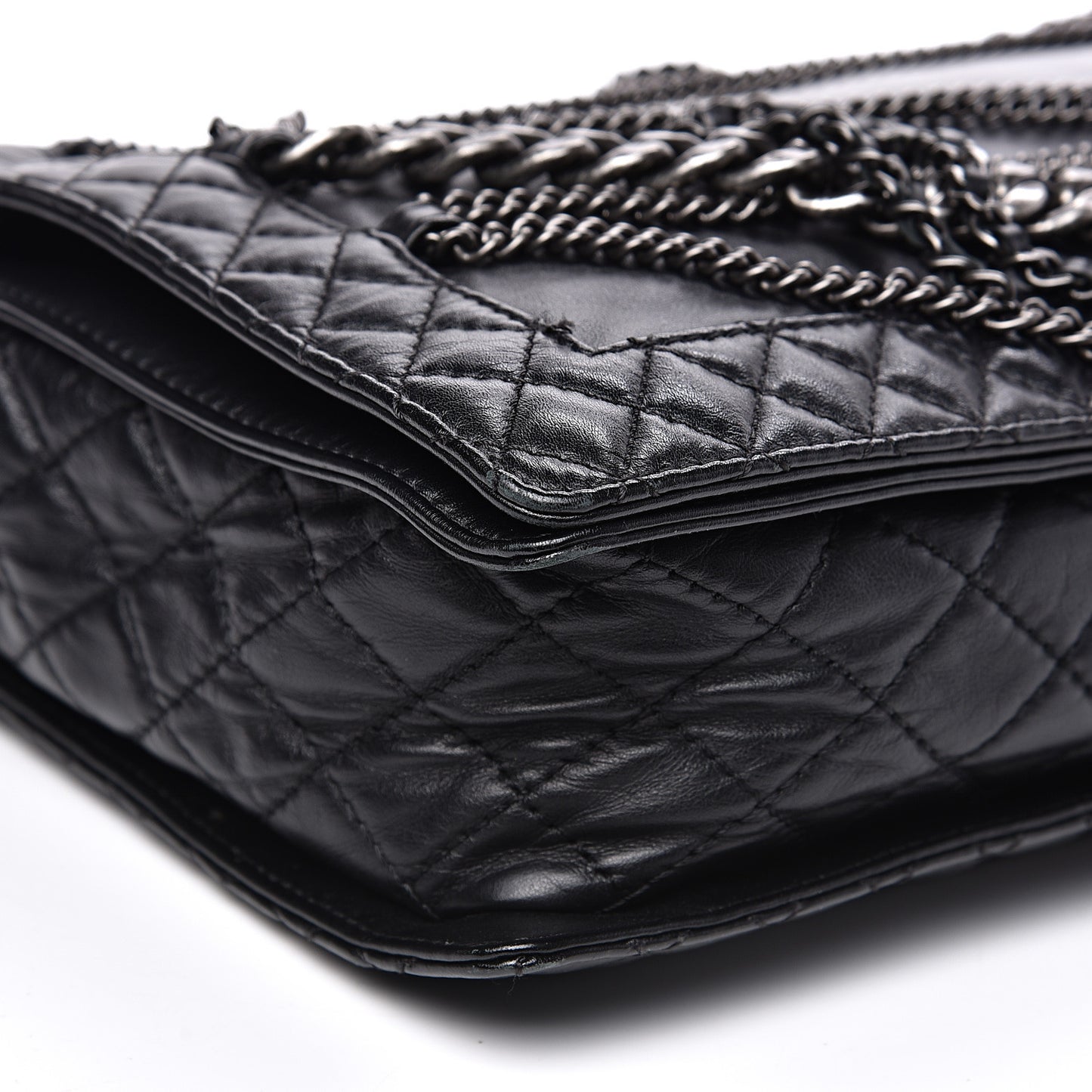 Calfskin Enchained XL Boy Flap Black