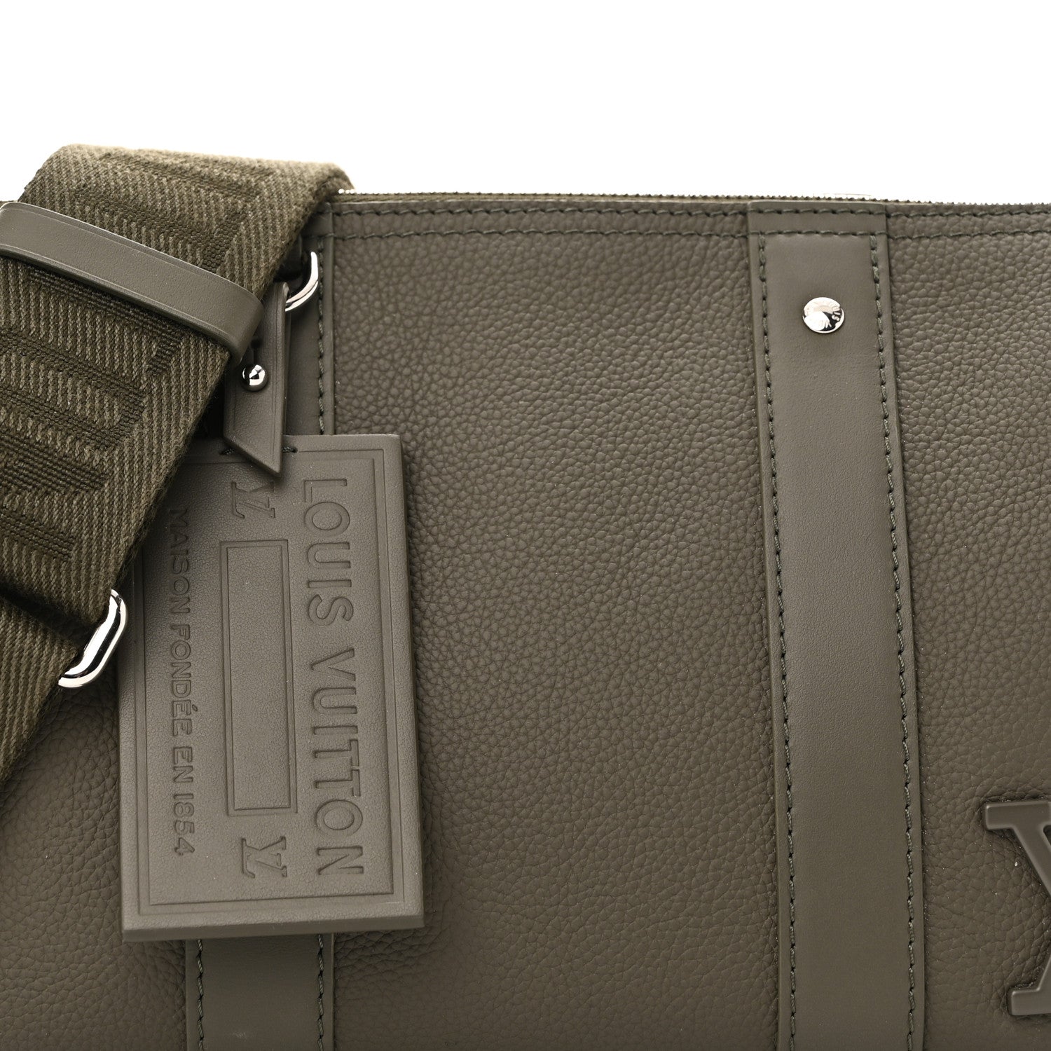 Louis Vuitton Grained Calfskin Aerogram City Keepall Khaki 7 of 9