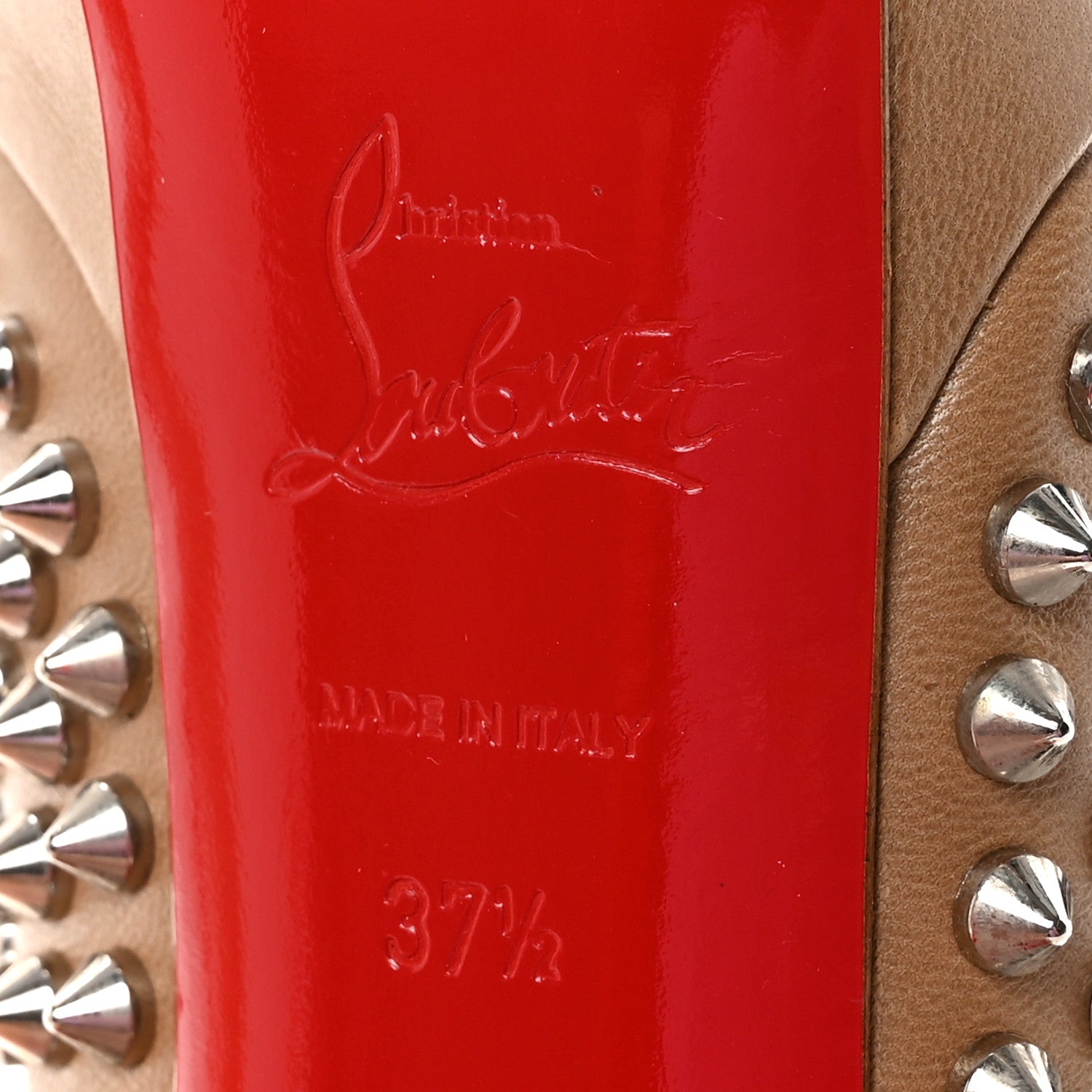 Christian Louboutin Nappa Bianca Spikes 140 Pumps 37.5 Corde Silver 7 of 8