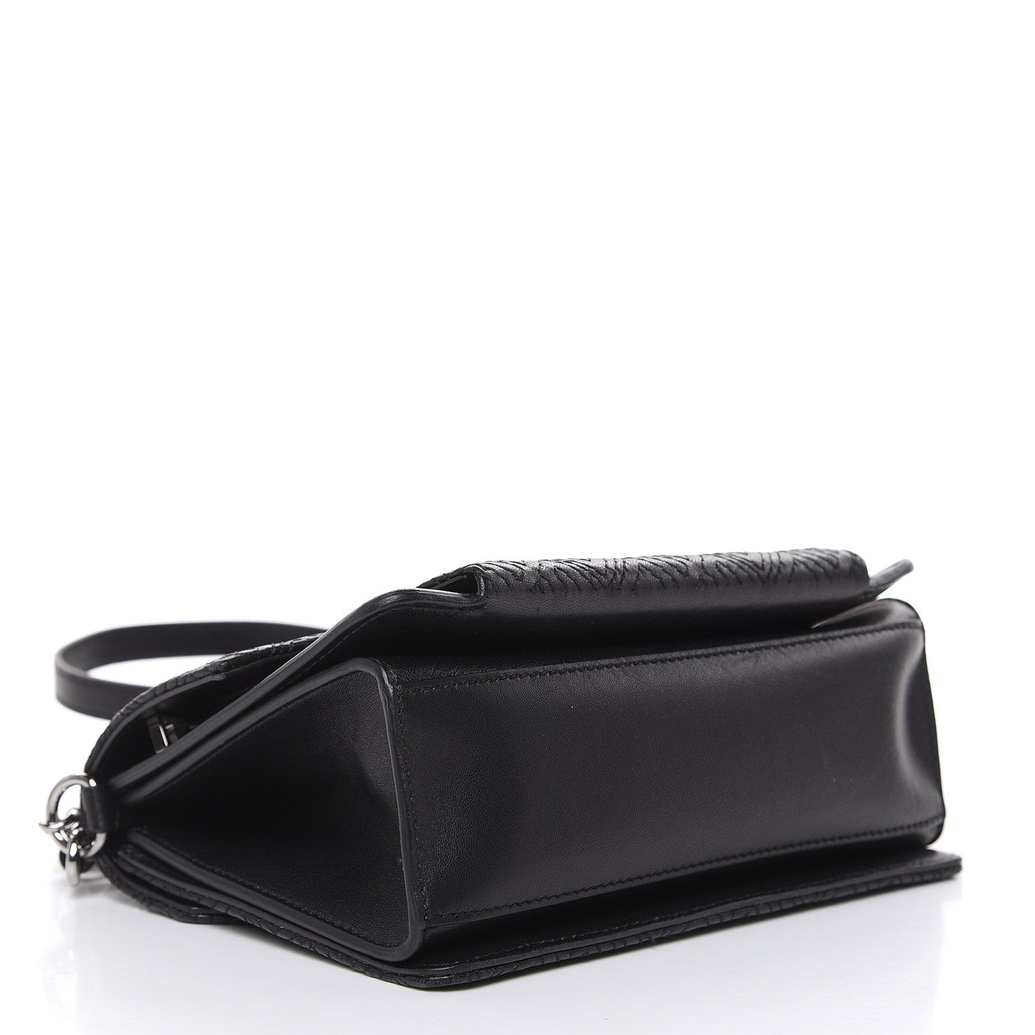 Givenchy Lambskin Embroidered Studded Small GV3 Shoulder Bag Black 4 of 13