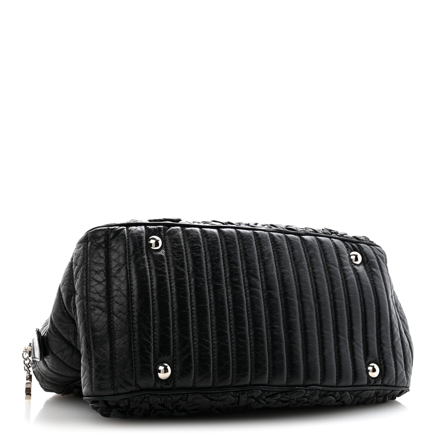 Chanel Lambskin Astrakhan Bowler Black 4 of 12