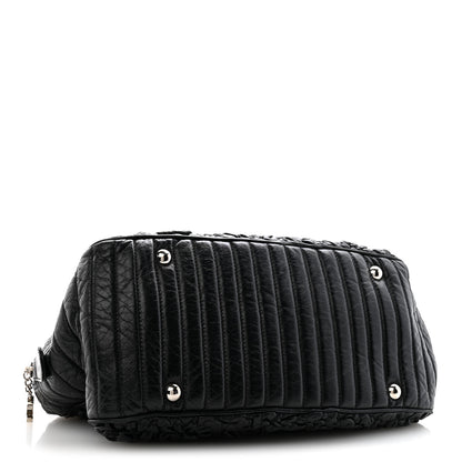 Chanel Lambskin Astrakhan Bowler Black 4 of 12