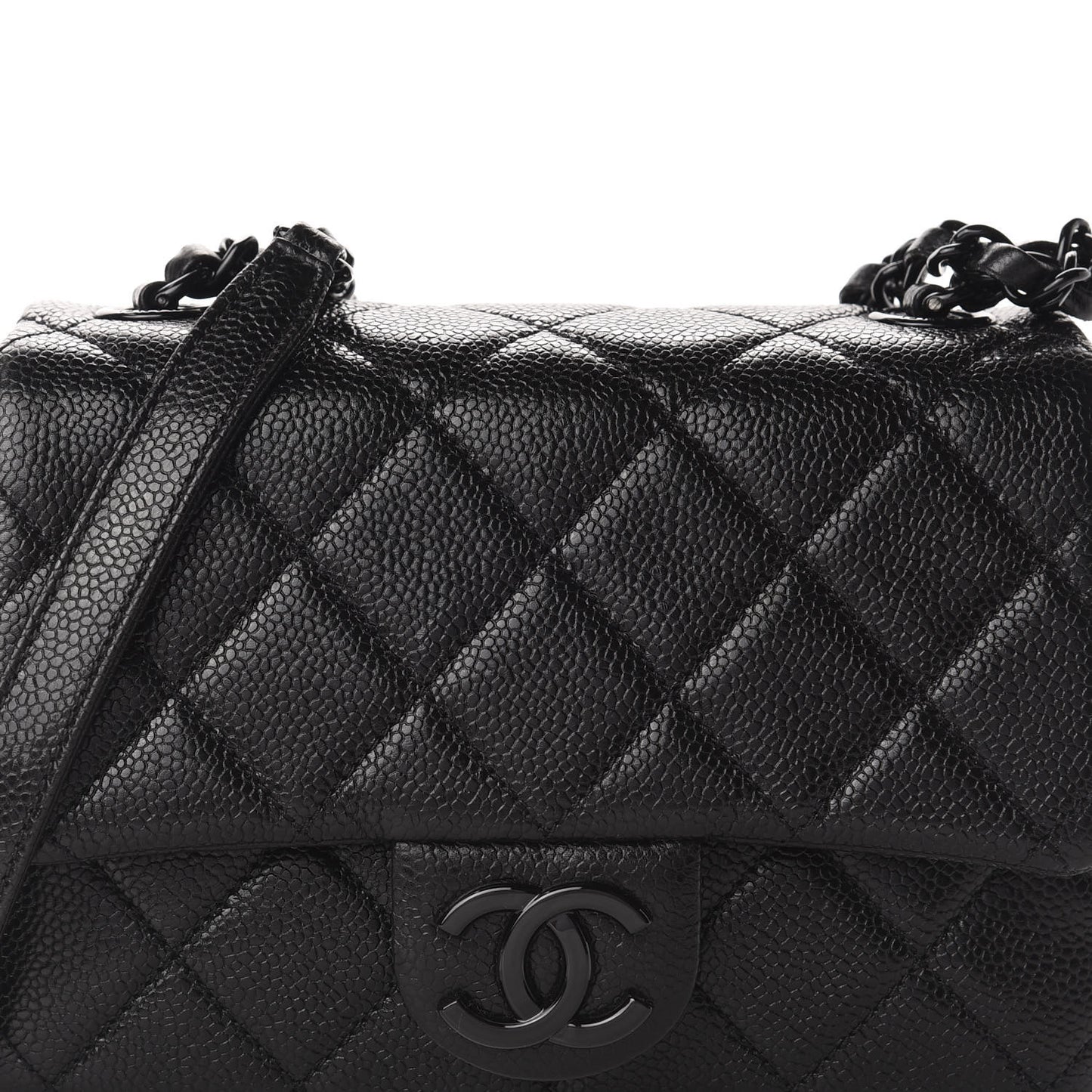 Caviar Quilted Incognito Mini Square Flap Black