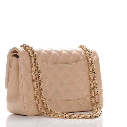 Chanel Lambskin Quilted Jumbo Double Flap Beige Clair 3 of 9