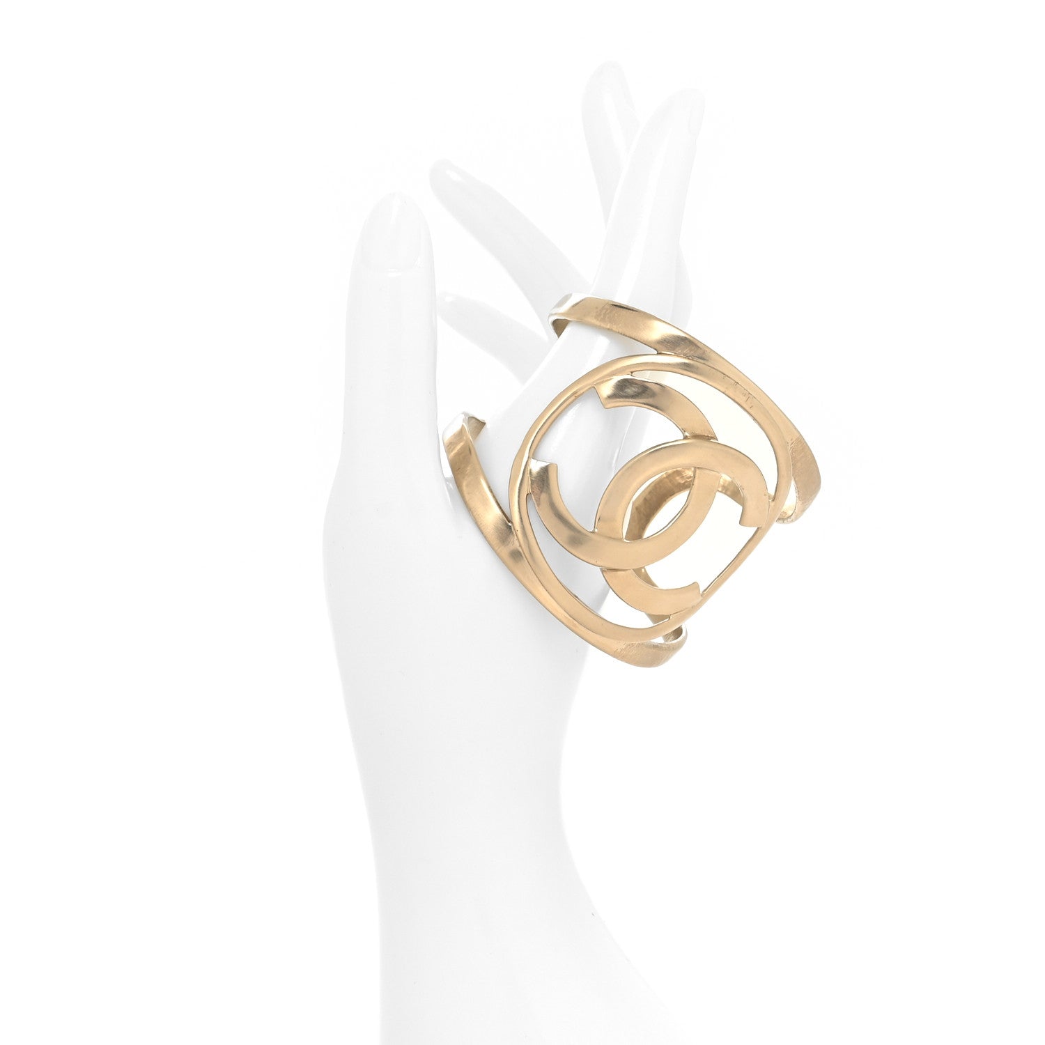 Chanel Metal CC Cuff Gold 2 of 4