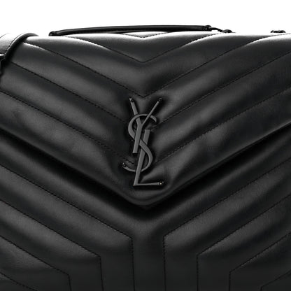 Saint Laurent Calfskin Y Quilted Monogram Monochrome Medium Loulou Chain Satchel Black 7 of 9