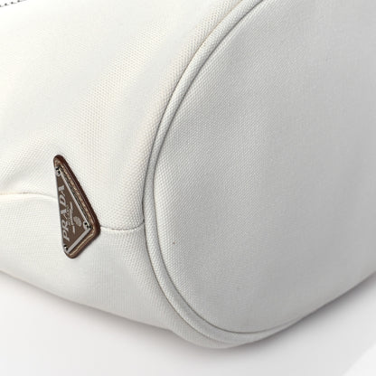 Prada Canapa Logo Bucket Tote White 10 of 11