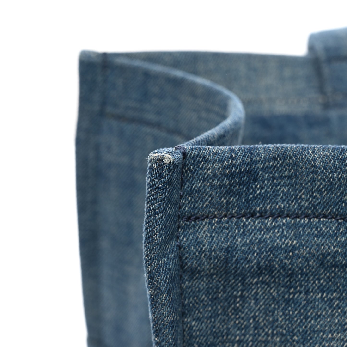 Denim Large Thais Cabas Navy Tan