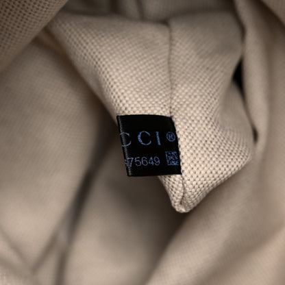 Gucci Velvet GG Monogram Textured Calfskin Web Large Ophidia Vertical Shopping Tote Blue Beige Black 8 of 11