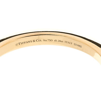 Tiffany 18K Yellow White Gold Diamond Tiffany Lock Half Pave Bangle Bracelet 3 of 4