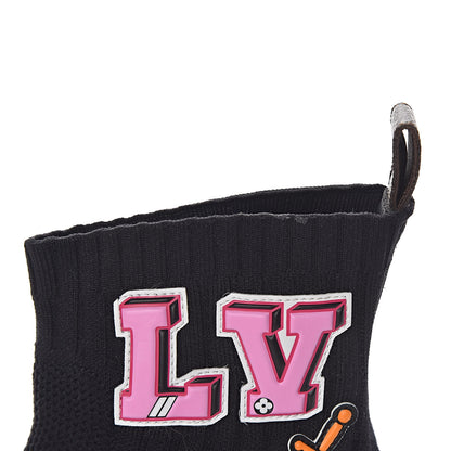 Louis Vuitton Stretch Fabric LV Black Heart Sock Sneaker 36.5 Black 10 of 11