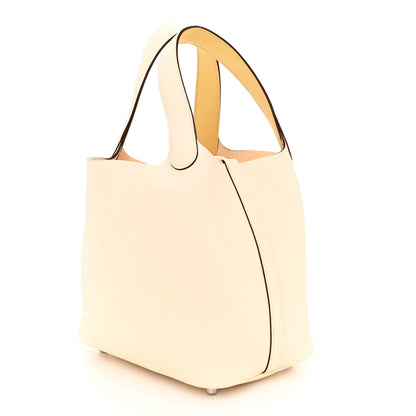 Hermes Taurillon Clemence Swift Eclat Picotin Lock 18 PM Nata Jaune Poussin 3 of 11