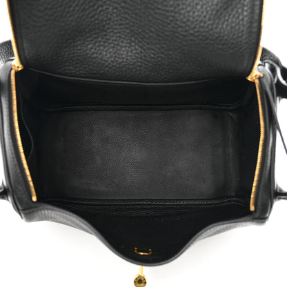 Hermes Taurillon Clemence Lindy 26 Black 6 of 11