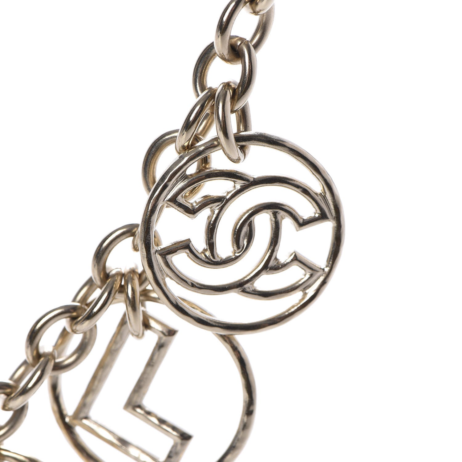 Chanel Metal Hoop Cuba Logo Necklace Gold 5 of 6