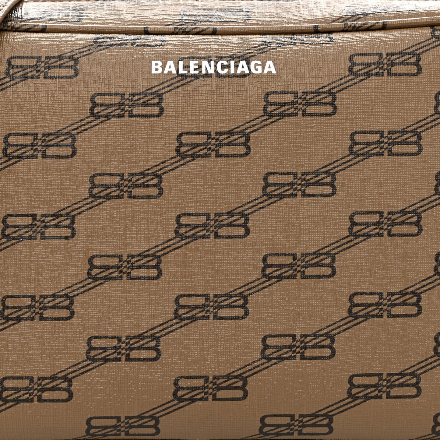 Coated Canvas BB Monogram Medium Signature Camera Bag Beige Brown