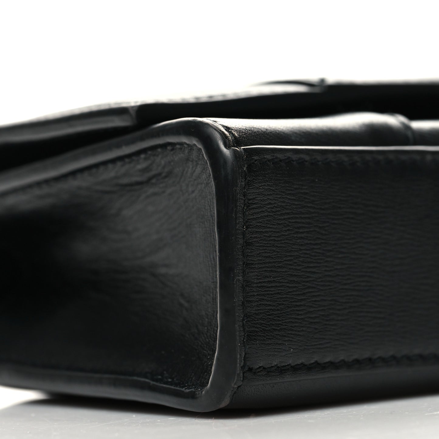 Calfskin Strass Monochrome Hourglass Chain Bag Black