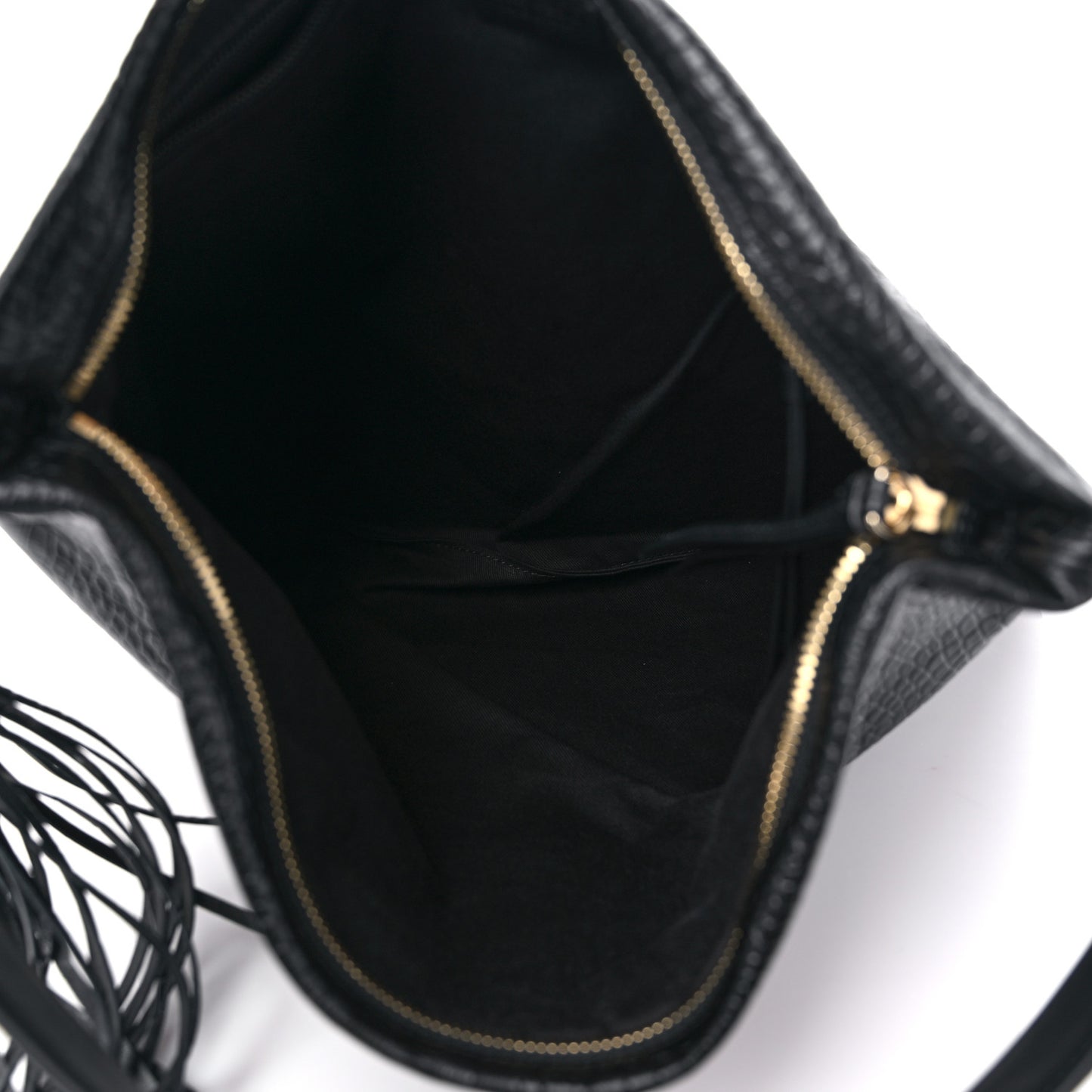 Crocodile Embossed Hobo Bag Black