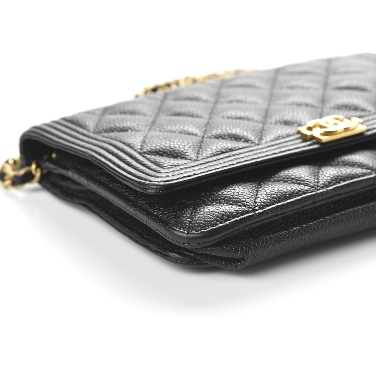 Chanel Caviar Quilted Boy Wallet On Chain WOC Black 6 of 11