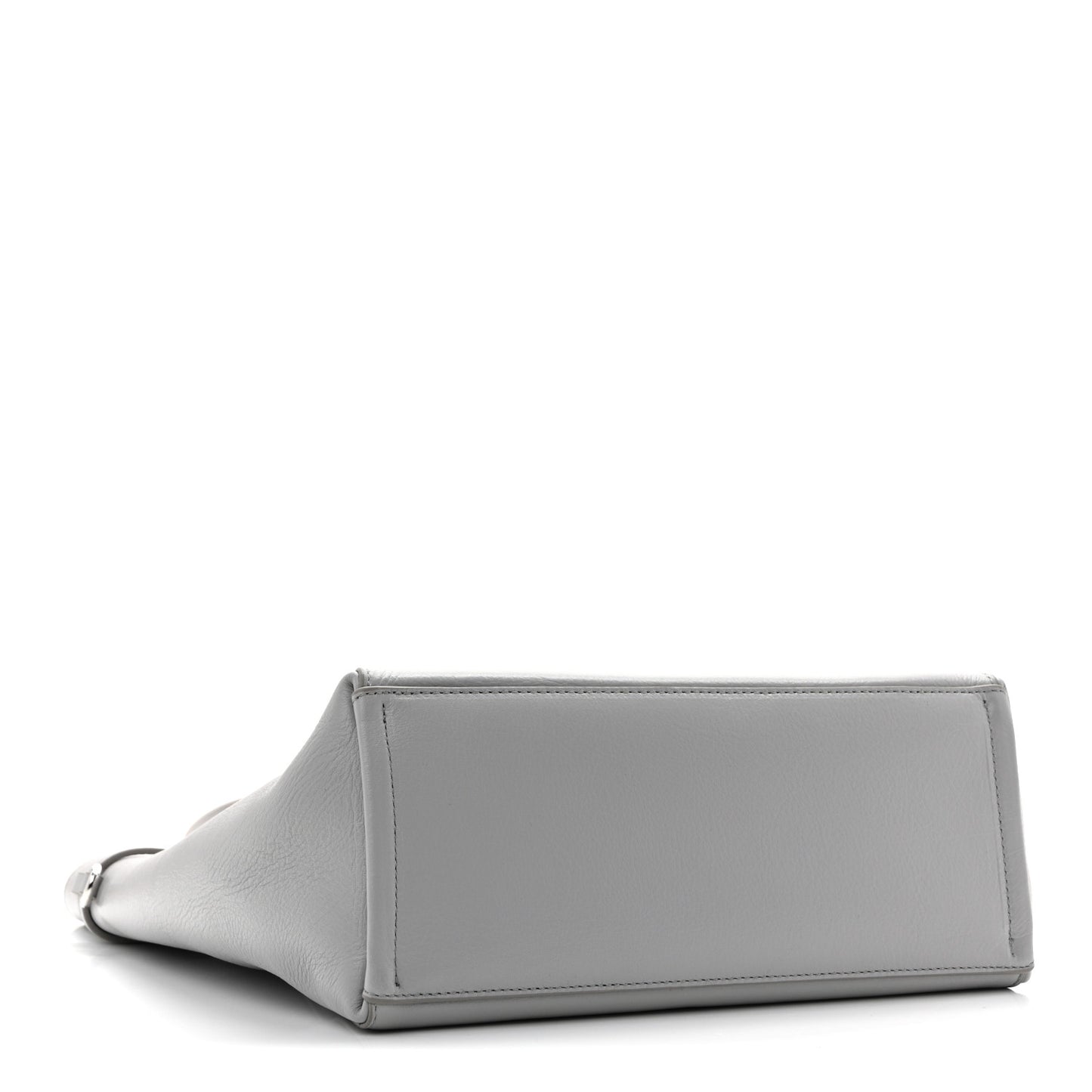 Calfskin Voyou Small North South Tote  Light Grey