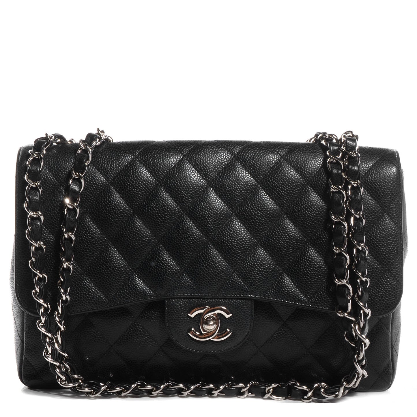 Caviar Jumbo Single Flap Black