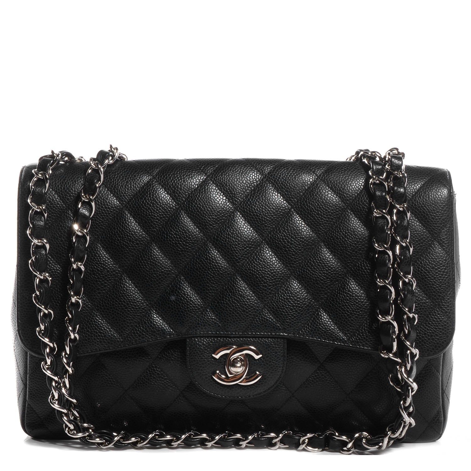 Chanel Caviar Jumbo Single Flap Black 1 of 8
