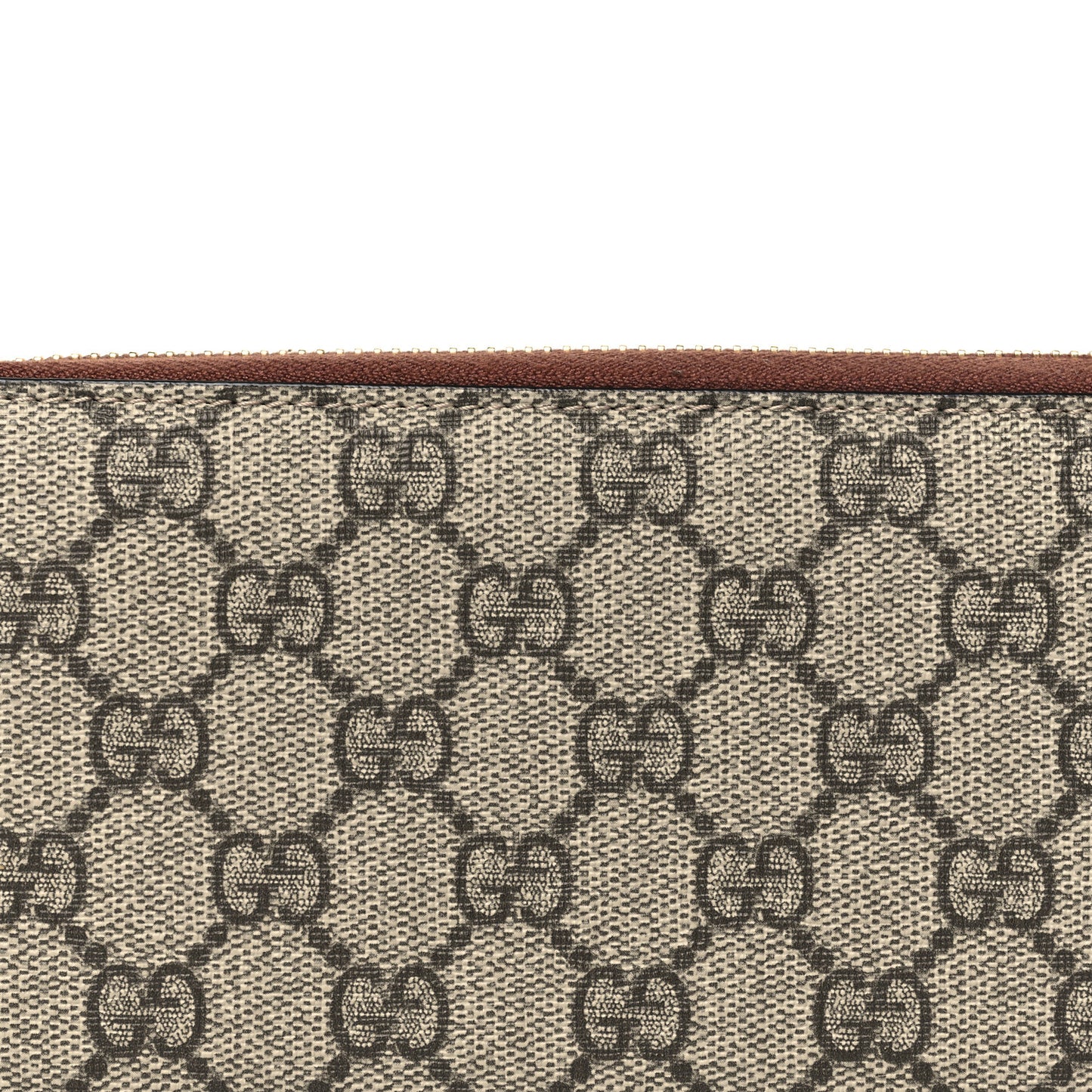 GG Supreme Monogram Cuoio Toscano Zip Around Wallet Beige Ebony Cuir