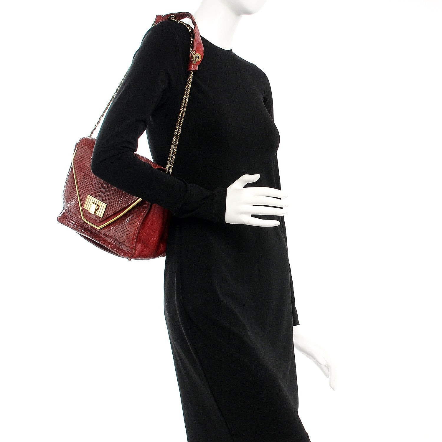 Chloe Python Sally Flap Bag Red 2 of 14