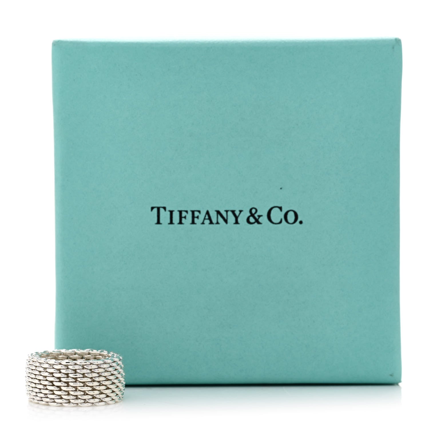 Tiffany Sterling Silver Somerset Mesh Ring 53 6.25 5 of 5