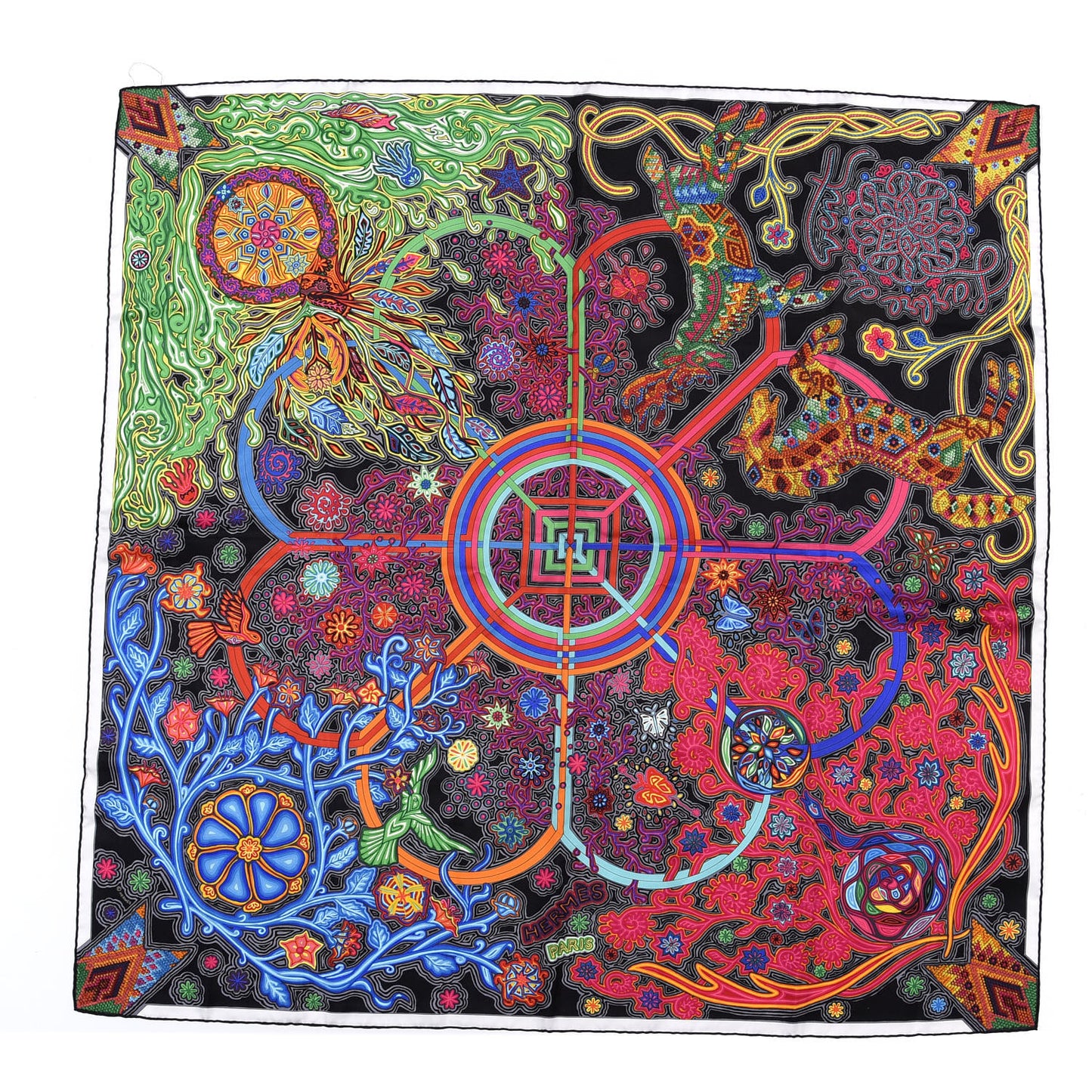 Silk L'Arbre Du Vent Scarf 90