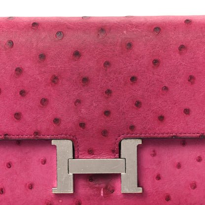 Hermes Ostrich Constance Long Wallet Rose Poupre 9 of 12