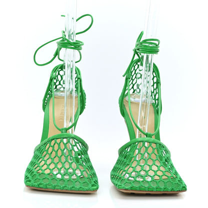 Bottega Veneta Mesh Nappa Stretch Ankle Tie 90mm Sandals 38 Grass 2 of 7