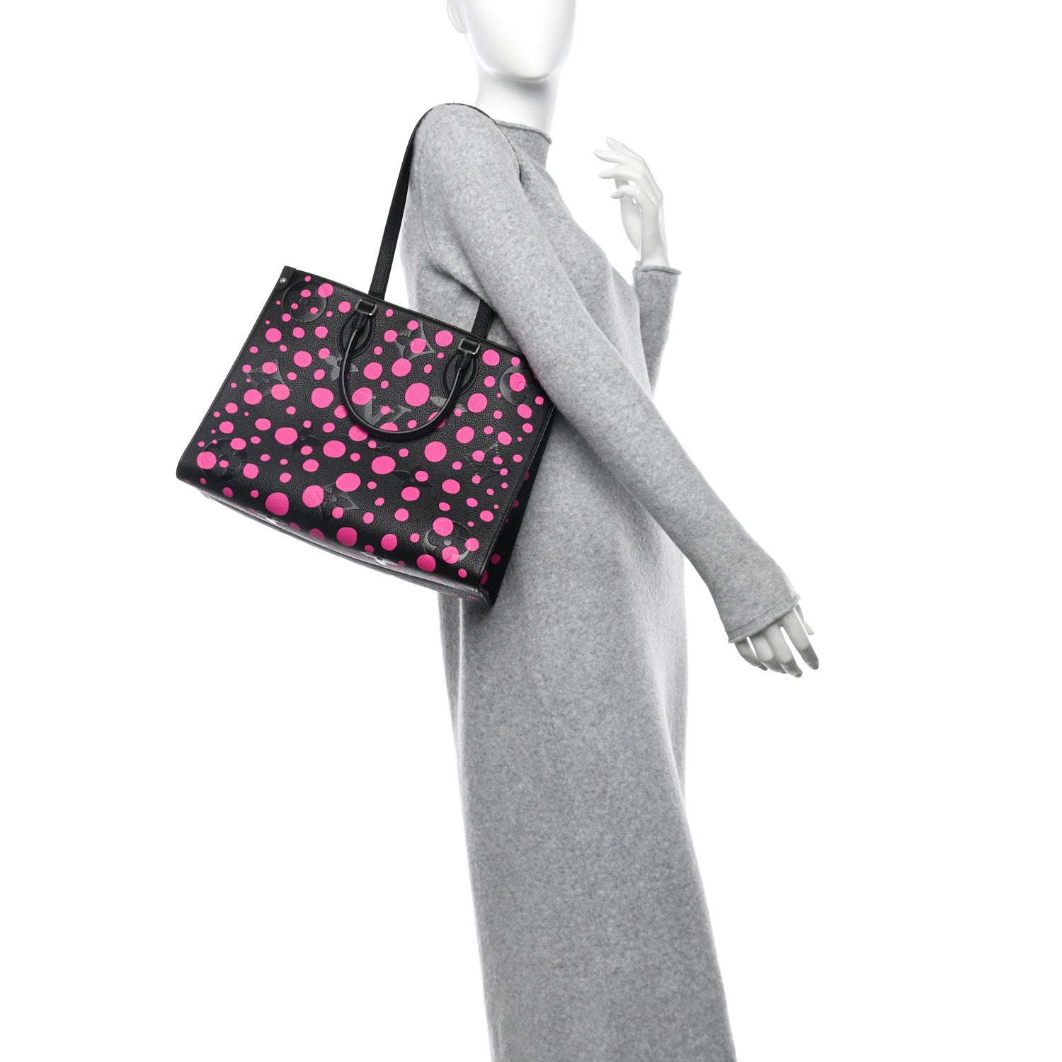 Louis Vuitton LV X YK Empreinte Monogram Giant Onthego MM Black Fuchsia 2 of 9