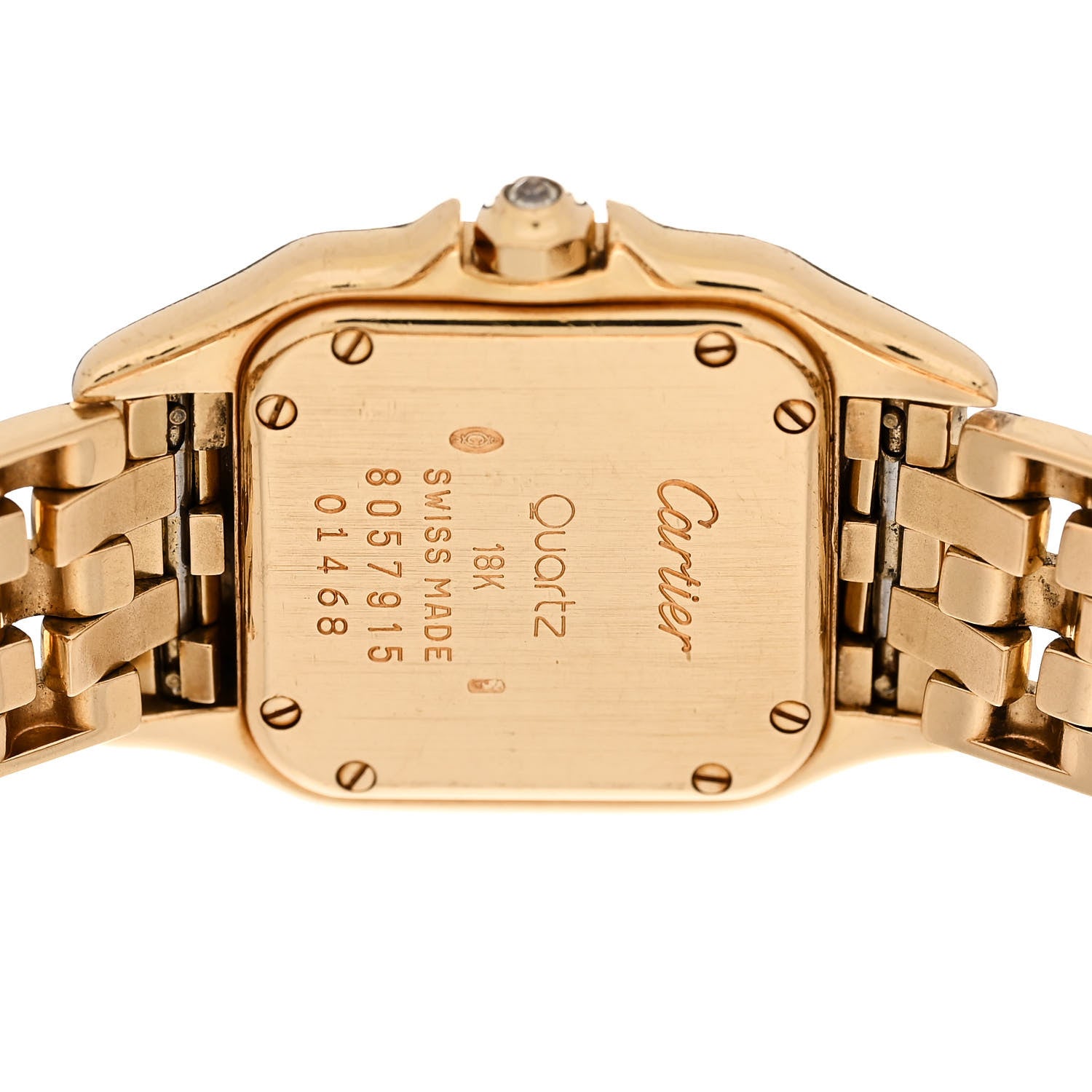 Cartier 18K Yellow Gold Diamond 22mm Panthere Quartz Watch 4 of 7