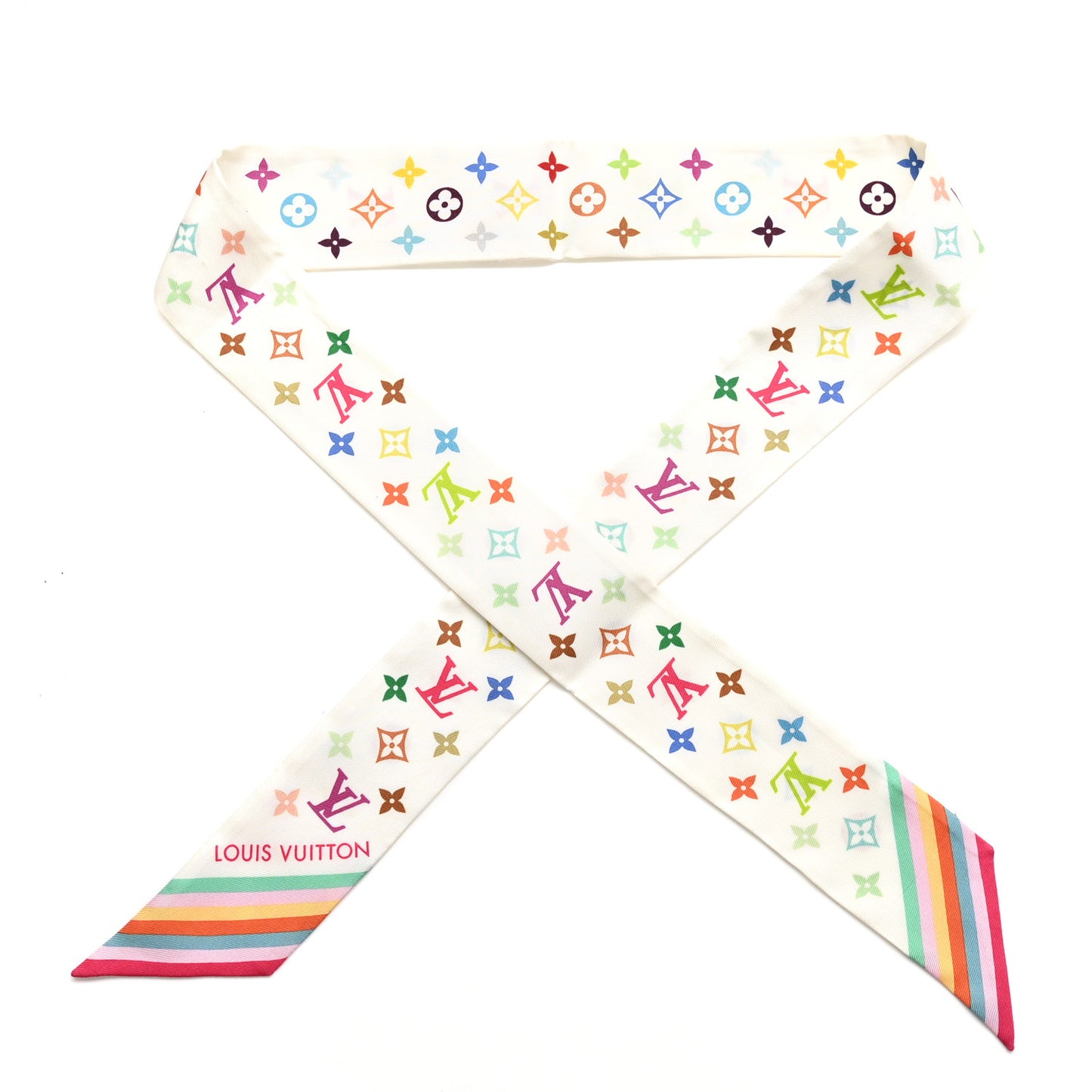LV X TM Silk Monogram Multicolor BB Bandeau White