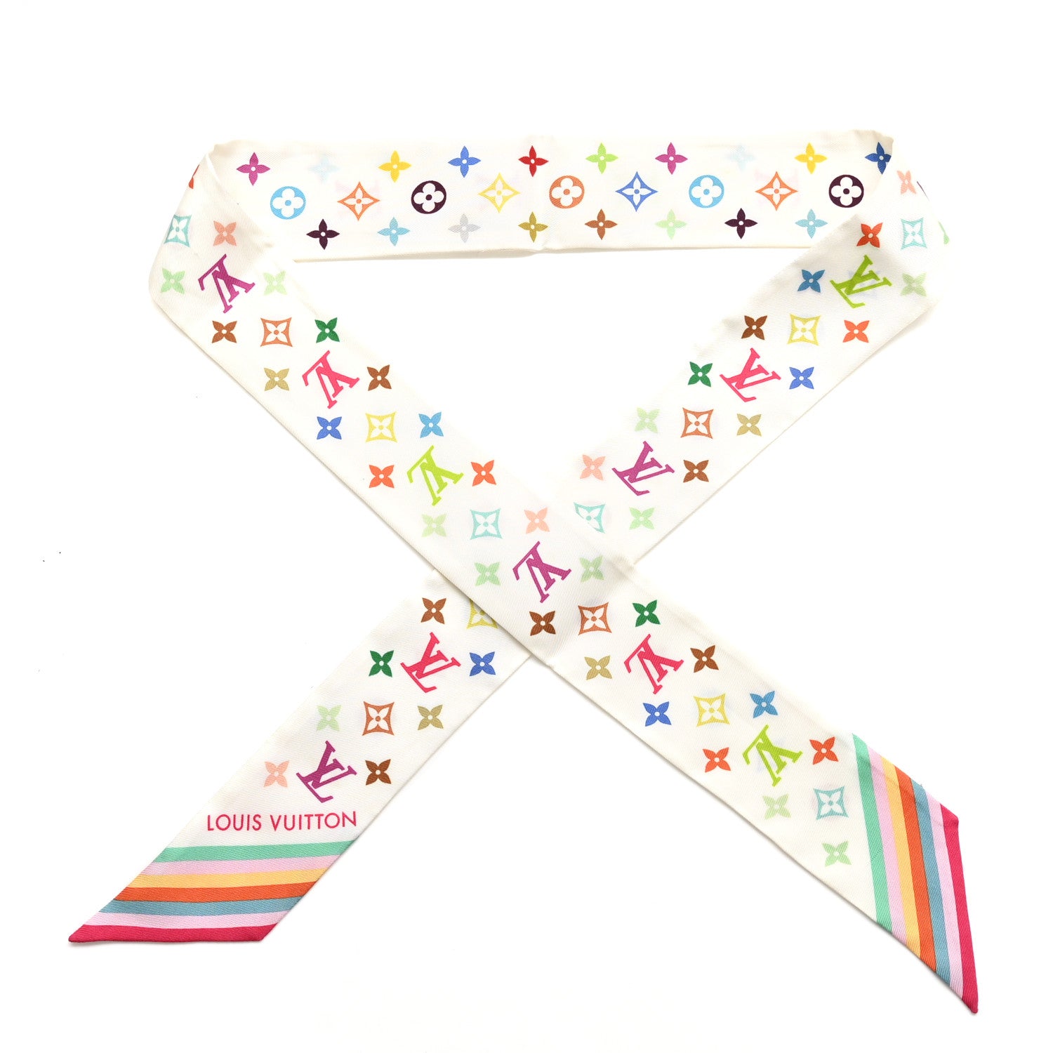 Louis Vuitton LV X TM Silk Monogram Multicolor BB Bandeau White 1 of 5