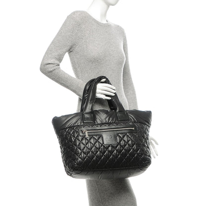 Chanel Nylon Quilted Large Coco Cocoon Tote Black 2 of 8