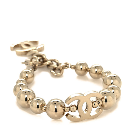 Chanel Metal Beaded CC Bracelet Gold 1 of 5
