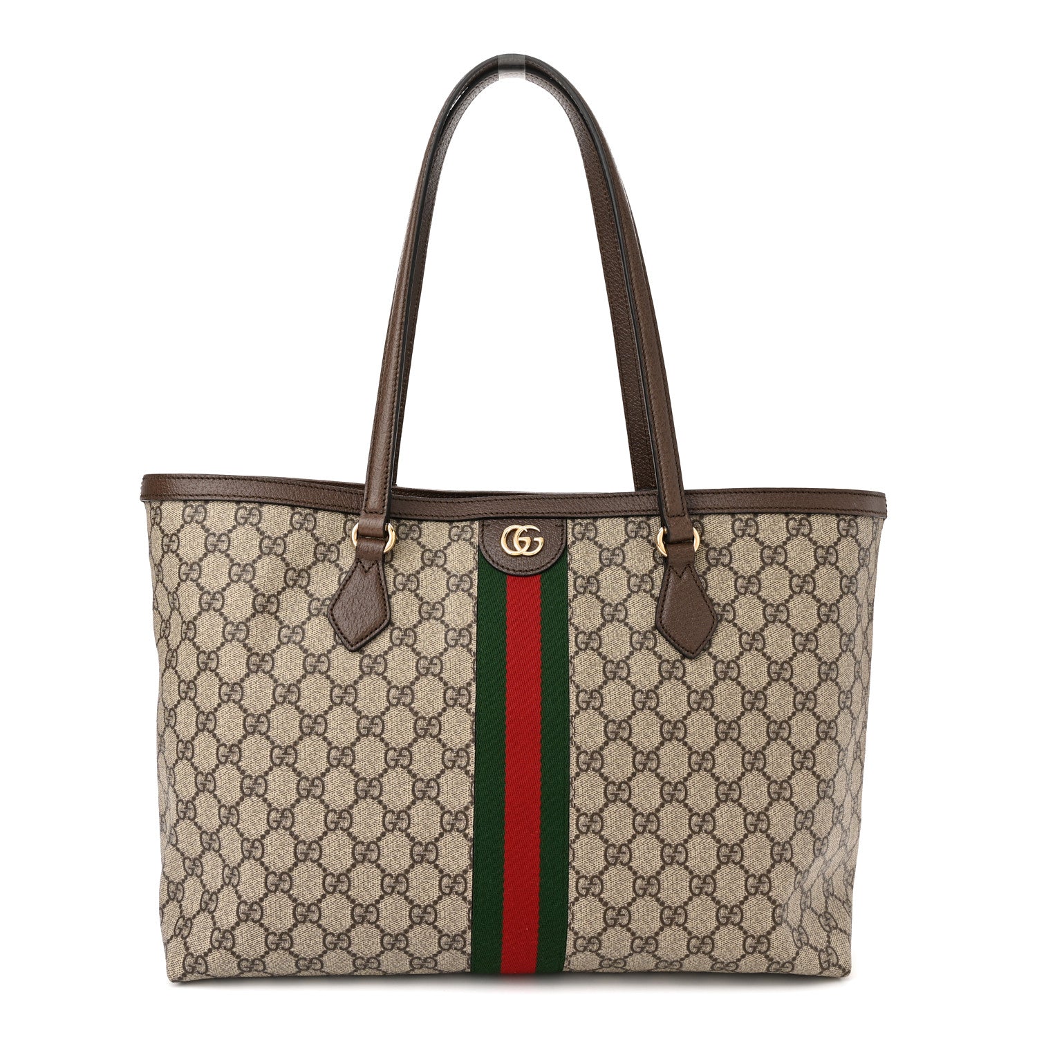 Gucci GG Supreme Monogram Medium Ophidia Shopping Tote Brown 1 of 10