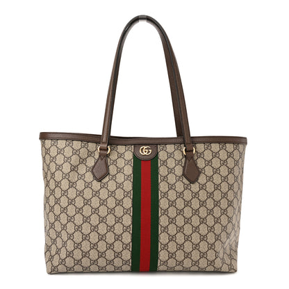 Gucci GG Supreme Monogram Medium Ophidia Shopping Tote Brown 1 of 10
