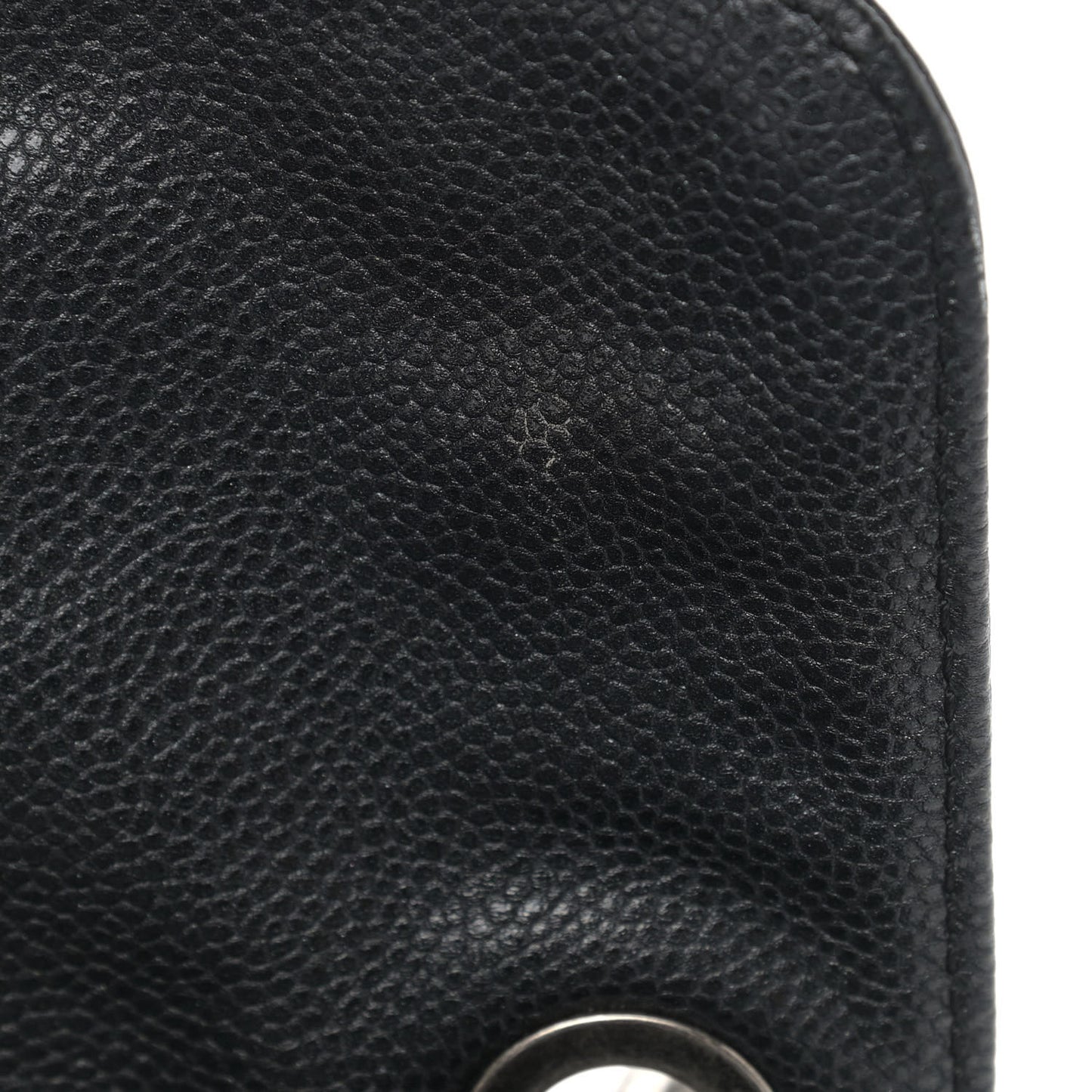 Glazed Caviar Coco Rider Flap Hobo Dark Grey