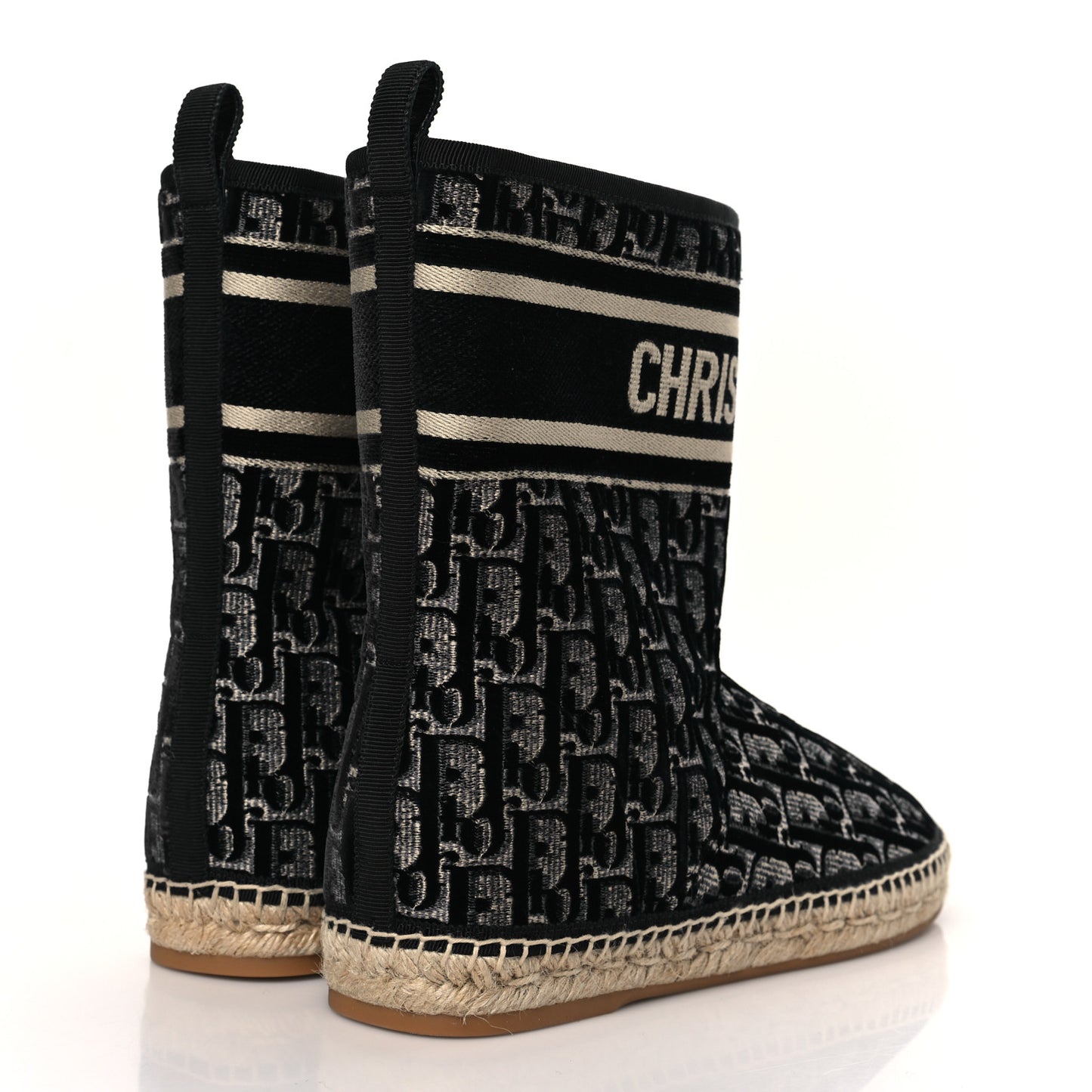 Velvet Oblique Granville Espadrille Boots 38.5 Deep Blue