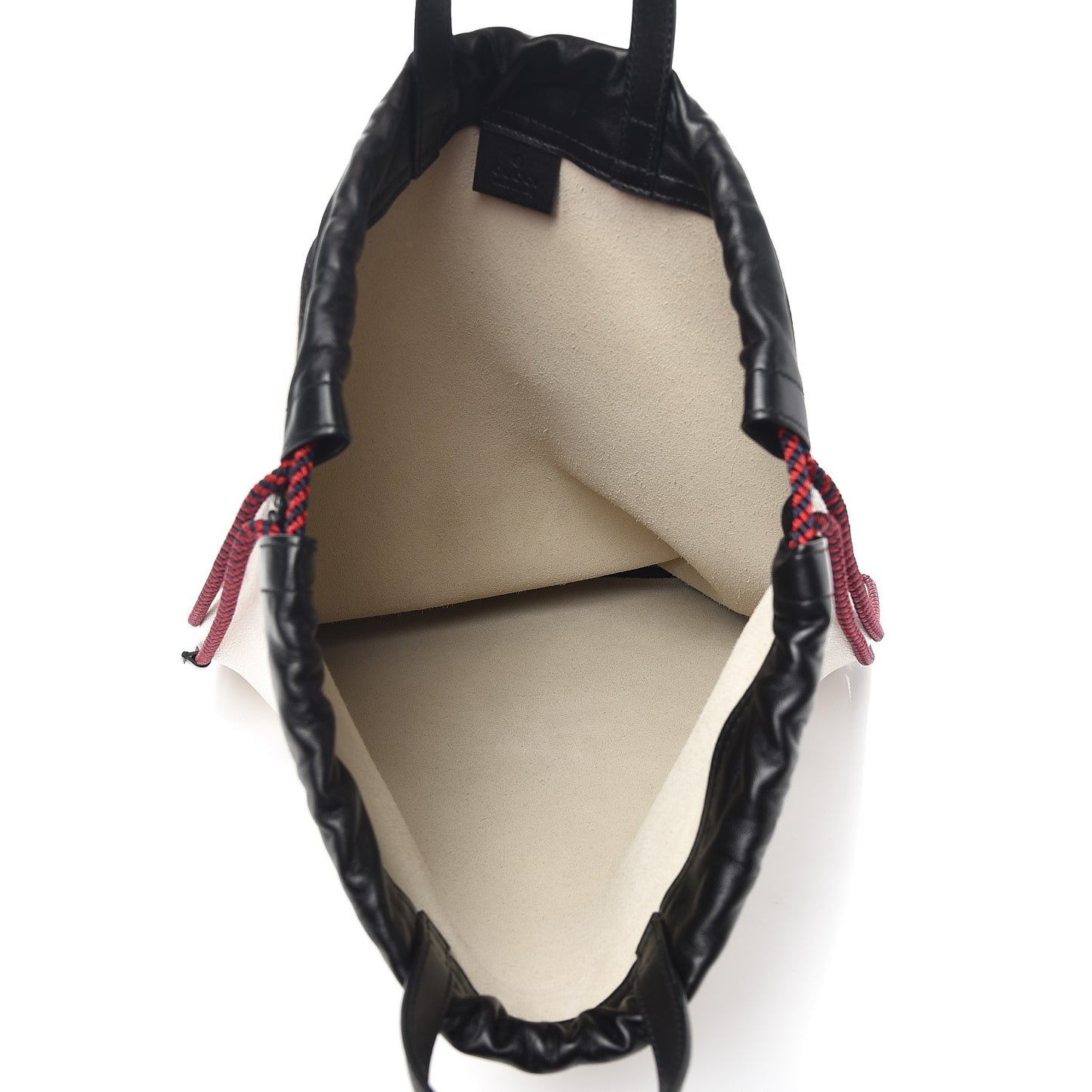 Calfskin Logo Drawstring Backpack Mystic White
