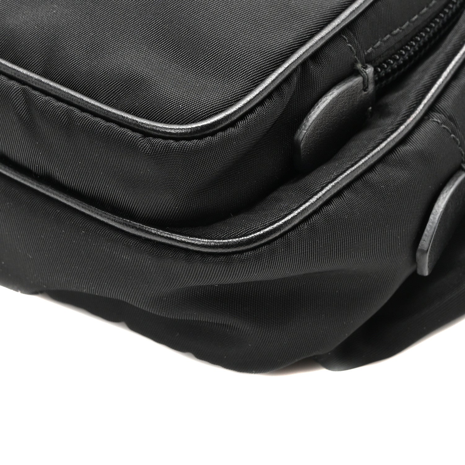 Prada Tessuto Nylon Studded Belt Bag Black White 10 of 10